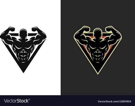 bodybuilding logo  options royalty  vector image