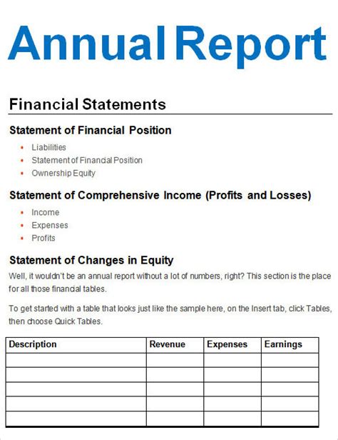 report templates sample templates