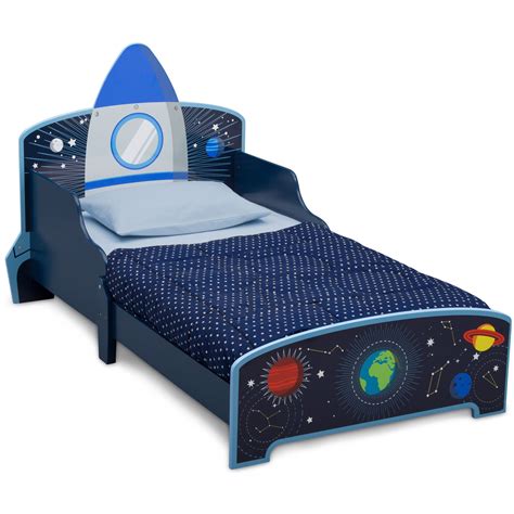 delta children space adventures rocket ship wood toddler bed