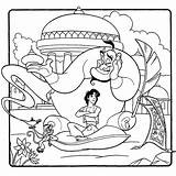 Aladdin Aladin Genie Génie Alladin Coloringbay Joli Aladim sketch template
