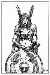 Shield Maiden Viking Tattoo Maidens Tattoos Celtic Flash Women Gorgeous Swords Valkyrie Warrior Vikings Norse Do Sheild Shields Sketch Woman sketch template