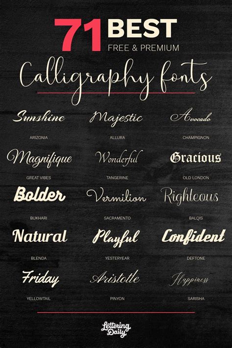 calligraphy fonts  premium lettering daily
