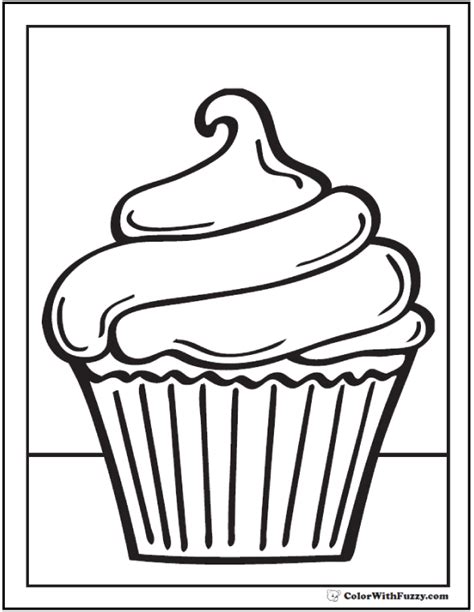 cupcake coloring pages customize  printables