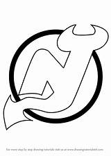 Devils Logo Jersey Draw Step Drawing Nhl Drawingtutorials101 Tutorials sketch template