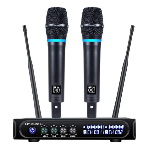 buy  uhf rechargeable wireless microphone system karaoke microphone wireless mic cordless dual