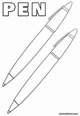 Pen Coloring Pages Pens Print Colorings Two Designlooter Coloringway sketch template