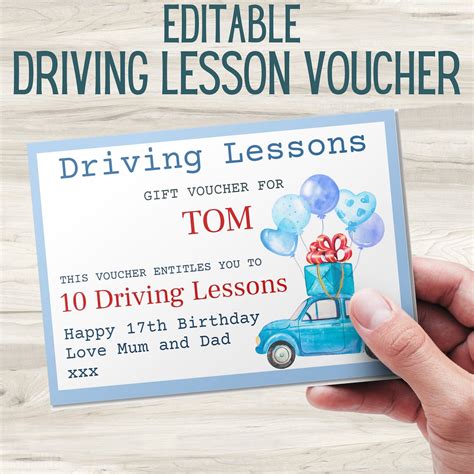 driving lesson gift voucher template learner driver  etsy ireland