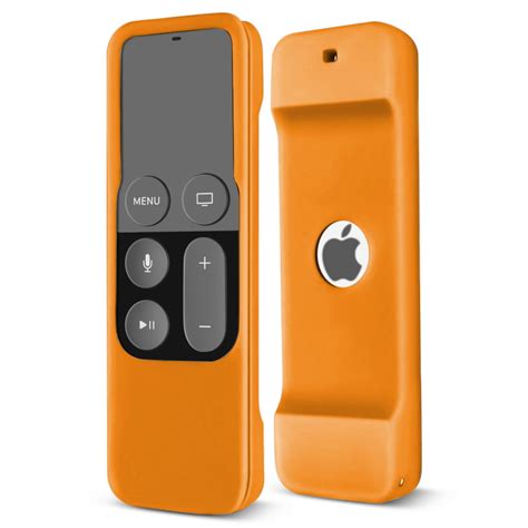 apple tv  remote case orange   gen protective lightweight soft silicone case shock