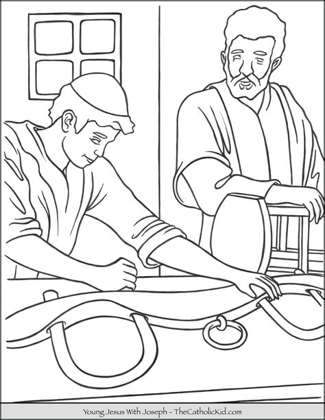 young jesus  joseph coloring page coloring home