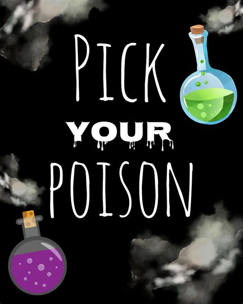 pick  poison sign template halloween decor halloween etsy