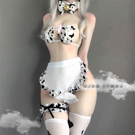 Cow Print Sexy Maid Costume