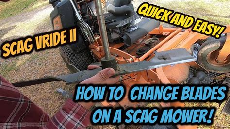 change blades   scag mower scag vride ii blade change youtube