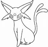 Espeon Colouring Getdrawings Sketchite Umbreon Pokémon Colorare sketch template