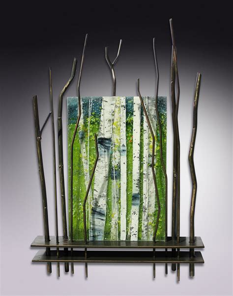 A Moment In Spring By Leslie W Friedman Art Glass And Metal Wall