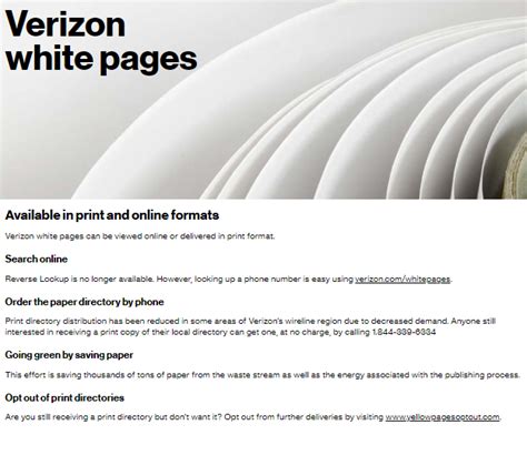 verizon white pages  alternatives   importance mobile