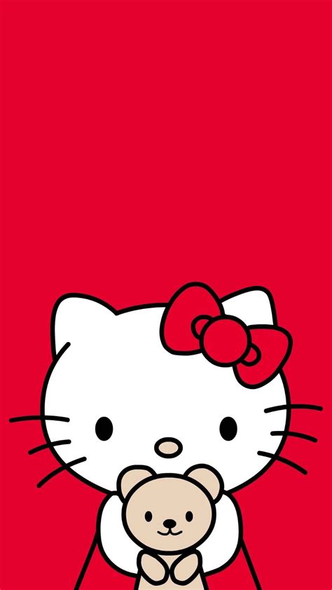 kitty wallpaper hd red   wallpaper