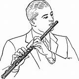 Flute Clipart Drawing Sketch Clarinet Music Clip Oboe Musician Instruments Man Line Elbow Icons Getdrawings Computer Woodwind Champagne Paintingvalley Prev sketch template
