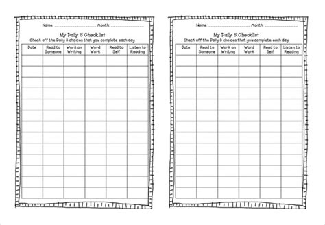 daily checklist template  word excel  documents