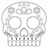 Sugar Skull Dead Printable Masks Skulls Mask Halloween Coloring Paper Kids Papertraildesign Para Colorear Muertos Dia Calaveras Trail Pages Banner sketch template