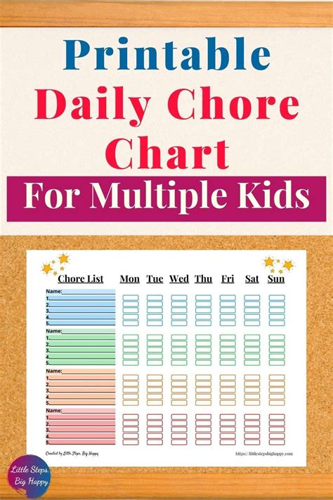 printable family chore chart perfect   kids  section  room