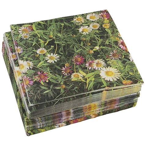 pack decorative napkins daisy garden floral print disposable