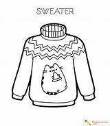 Sweater Coloring Clothes Warm Sheet sketch template