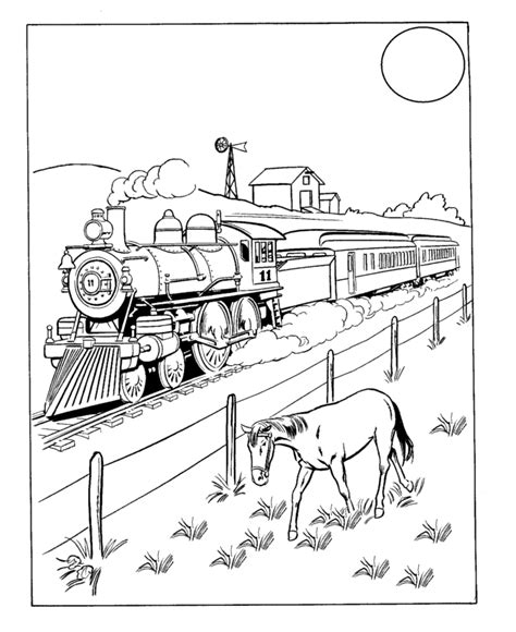 steam train colouring pages