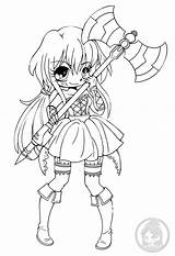 Chibi Coloring Yampuff Lineart Adulte Pigtails Coloriages Disegni Effortfulg Axe Soldat 123dessins sketch template