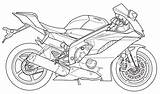 Bike Street Drawing R6 Streetbike Getdrawings sketch template