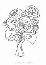 Roses Pages Bunch Colouring Coloring Getdrawings sketch template