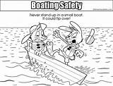 Coloring Safety Boat Pages Colouring Boating Small sketch template