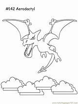 Pokemon Aerodactyl Coloring Printable Pages Cartoons Color sketch template