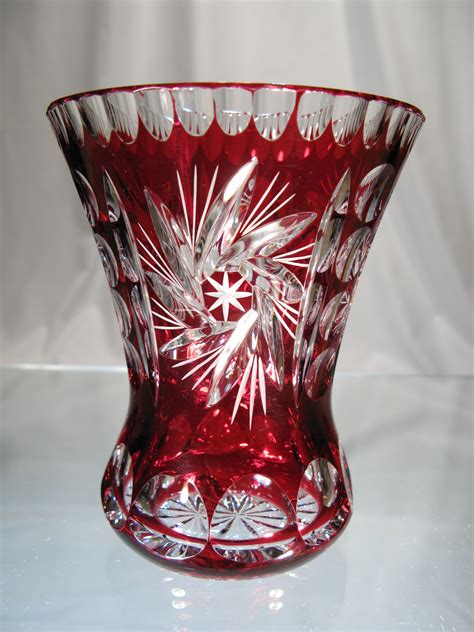 vase cristal rouge vase rouge cristal vase cristal boheme taille