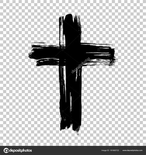 hand drawn cross grunge cross cross made with brush stroke stock