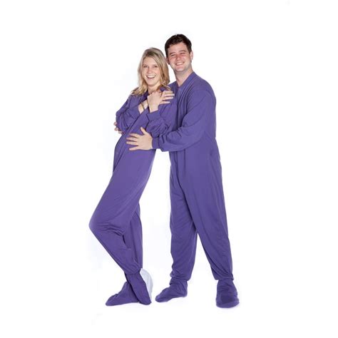 Big Feet Pajama Big Feet Pjs Purple Jersey Knit Adult Footed Pajamas