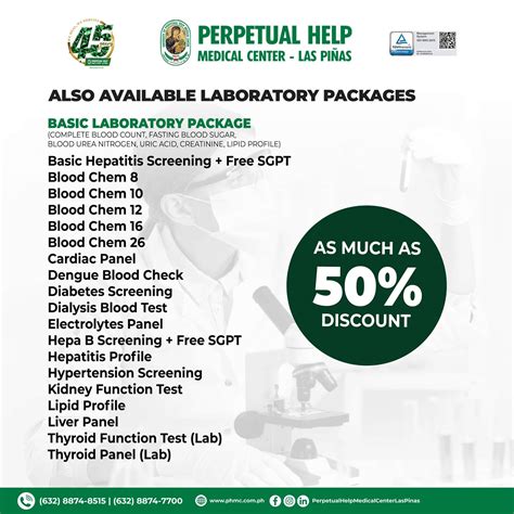 laboratory promo  packages perpetual  medical center