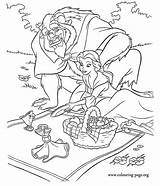 Beast Beauty Coloring Belle Chip Picnic Colouring Pages Having Characters Color Disney Desenho Princess La Coloriage Print Library Clipart Wonderful sketch template