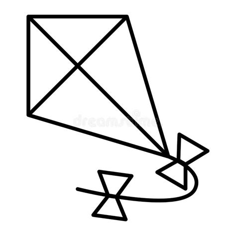 kite thin  icon flying kite vector illustration isolated  white