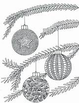 Christmas Coloring Adult Baubles Pages Printable Allfreechristmascrafts sketch template