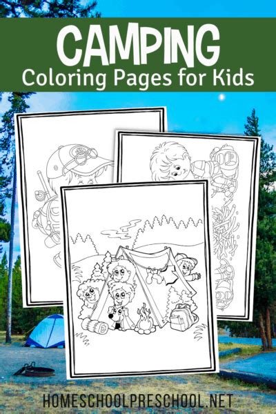 camping coloring sheets  preschoolers