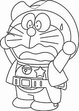 Doraemon Coloring Sheriff sketch template