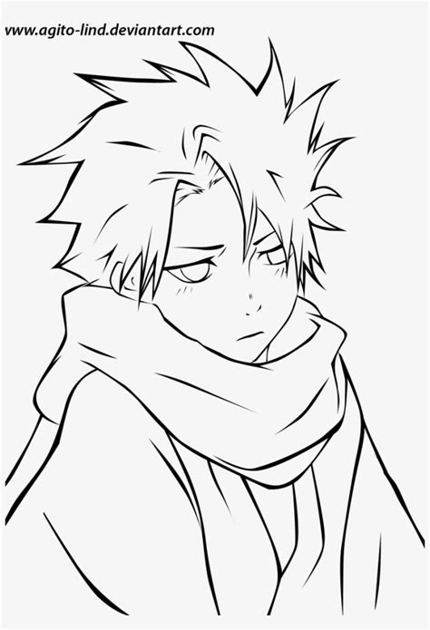 anime coloring pages boys anime boys coloring page transparent png