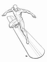 Surfer Silver Coloring Pages Comic Drawing Getdrawings Getcolorings Printable sketch template