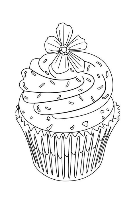 cute cupcakes coloring page flower topping cupcake coloring page