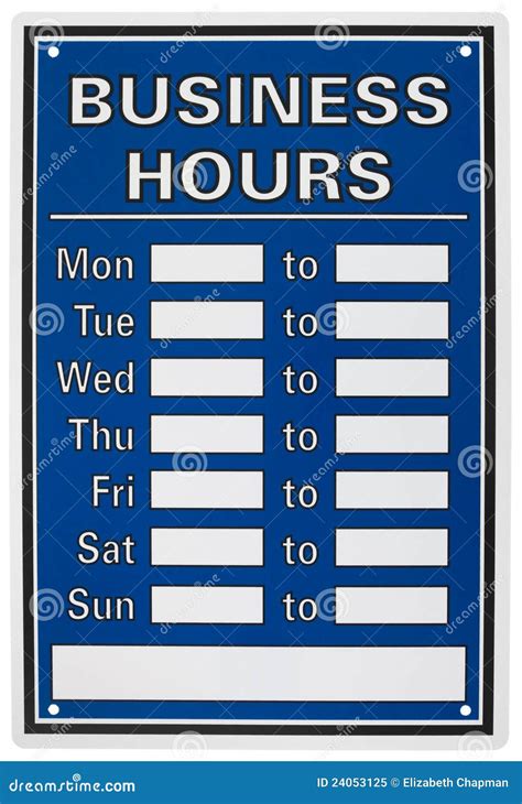 isolated objects business hours sign royalty  stock photo image