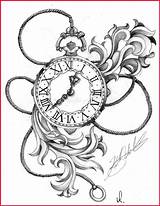 Pocket Drawing Old Vintage Tattoo Drawings Chain Tattoos Watches Draw Antique Paintingvalley Steampunk Clock Time Illustration Deviantart Traditional Getdrawings Sleeve sketch template