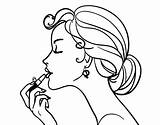 Lips Coloring Pages Makeup Make Kissing Mouth Printable Lipstick Face Cliparts Clipart メイク ぬりえ Getcolorings 塗り絵 Print Colorear Coloringcrew Drawing sketch template