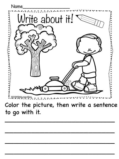 kindergarten writing prompts household chores kindergarten writing