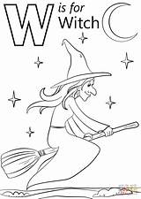 Letter Colouring Witches Sheet Supercoloring Bestcoloringpagesforkids sketch template