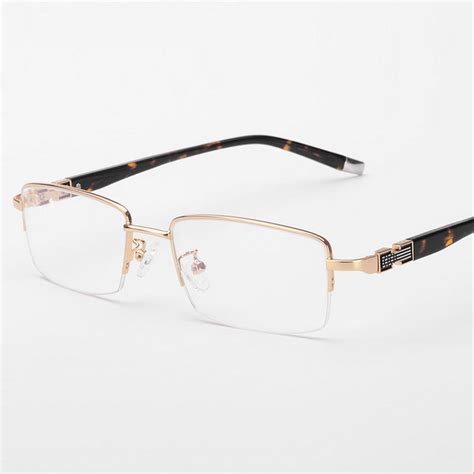 vazrobe gold rimmed glasses frame men half rim eyeglasses frames for
